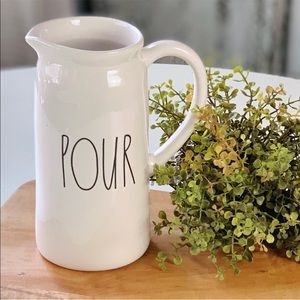 Rae Dunn “ pour” pitcher/farmhouse modern H-8 1/3”